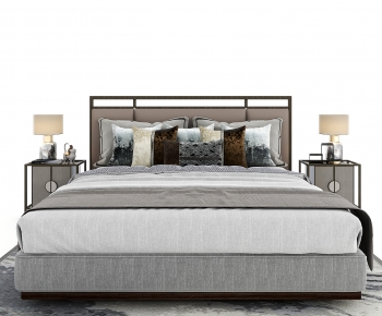 New Chinese Style Double Bed-ID:822369102