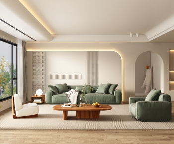 Wabi-sabi Style A Living Room-ID:231827026