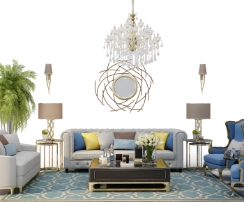 Simple European Style A Living Room-ID:611346013