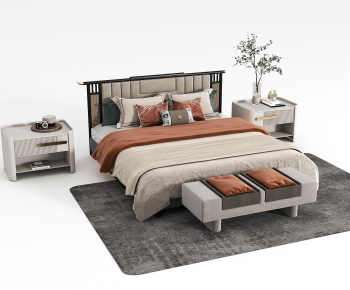 New Chinese Style Double Bed-ID:849353085