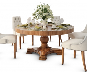 Simple European Style Dining Table And Chairs-ID:698298931