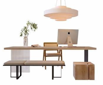 Nordic Style Computer Desk And Chair-ID:284549002
