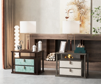 New Chinese Style Bedside Cupboard-ID:674191003