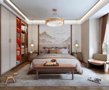 New Chinese Style Bedroom-ID:341294059
