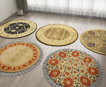 中式圆形地毯组合-ID:584544902