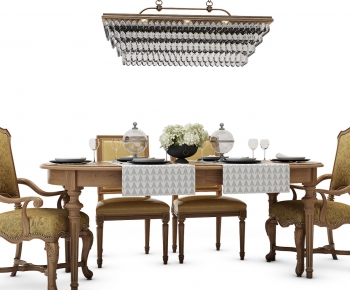 American Style European Style Dining Table And Chairs-ID:783833036