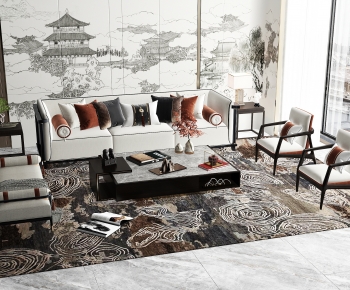 New Chinese Style A Living Room-ID:482117892