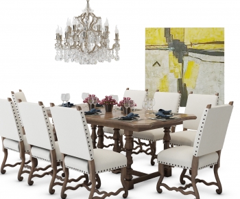 American Style Dining Table And Chairs-ID:253179124