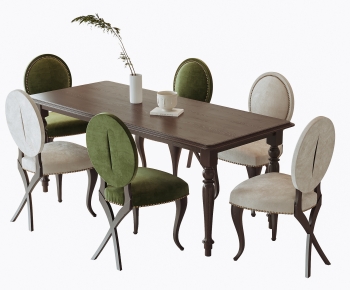 American Style Dining Table And Chairs-ID:136878012