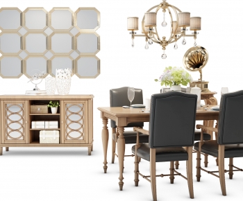 American Style Dining Table And Chairs-ID:807470084