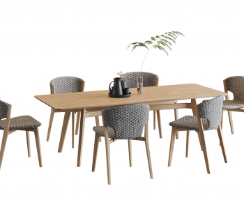 现代长方形餐桌椅组合-ID:142304905