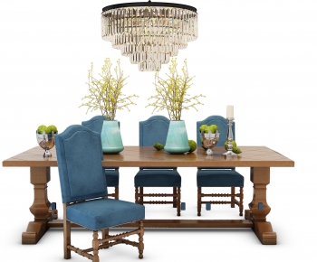 American Style Dining Table And Chairs-ID:837063073