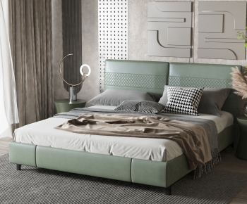 Modern Double Bed-ID:696674115