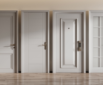 Simple European Style Unequal Double Door-ID:851346028