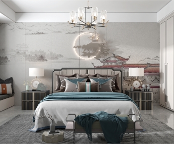 New Chinese Style Bedroom-ID:604470978