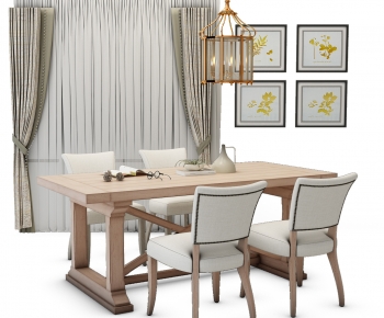 American Style Dining Table And Chairs-ID:482153891