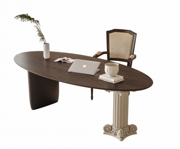 French Style Computer Desk And Chair-ID:651427033