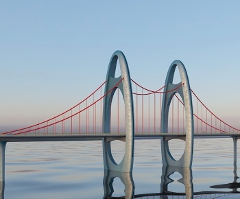现代拉索大桥3D模型
