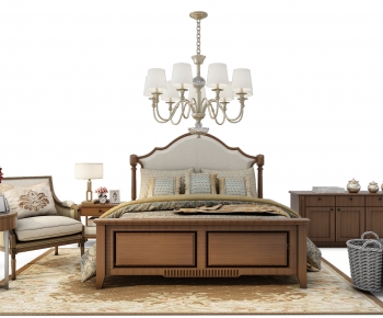 Simple European Style Double Bed-ID:836385019