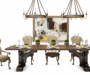 European Style Dining Table And Chairs-ID:735766896