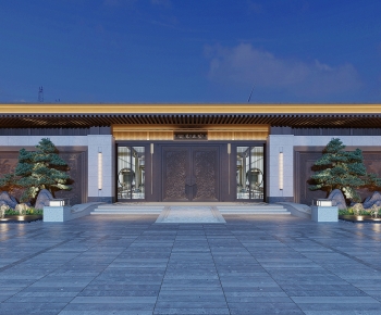 New Chinese Style Facade Element-ID:679143912