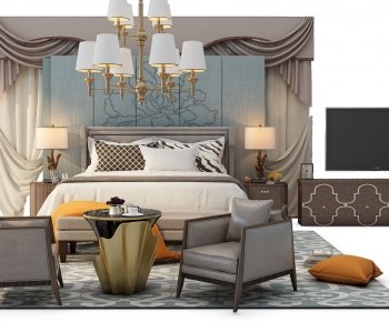 Simple European Style Double Bed-ID:898756036