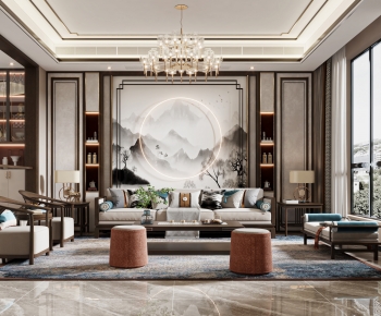 New Chinese Style Office Living Room-ID:712191105