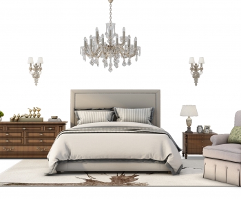 Simple European Style Double Bed-ID:226572045
