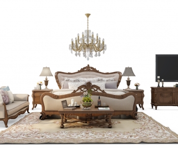 European Style Double Bed-ID:283562901