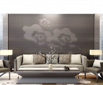 New Chinese Style Sofa Combination-ID:774180973