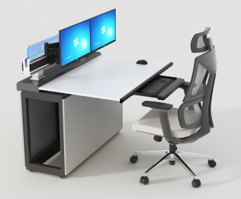 Modern Office Desk And Chair-ID:825571061