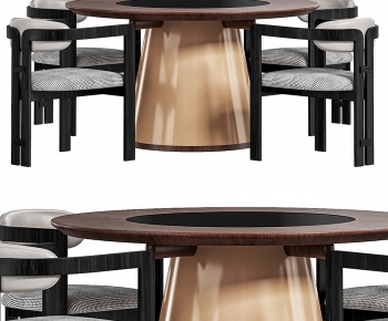 现代圆形餐桌椅-ID:363810062