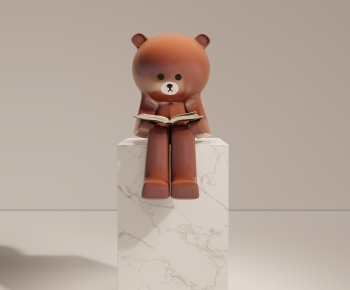 现代卡通熊雕塑摆件-ID:856044051