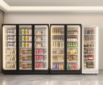 现代饮料 冰柜冰箱3D模型