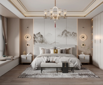 New Chinese Style Bedroom-ID:905052904