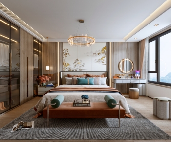 New Chinese Style Bedroom-ID:663064007