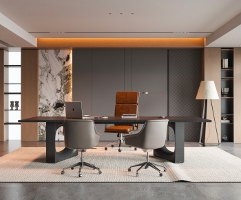 Modern Office Desk And Chair-ID:376179938