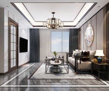 New Chinese Style A Living Room-ID:232367046