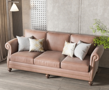 American Style Three-seat Sofa-ID:592856888