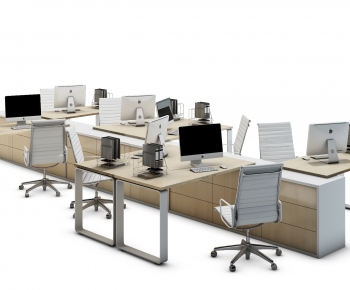 Modern Office Desk And Chair-ID:807884933