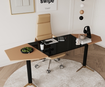 Wabi-sabi Style Computer Desk And Chair-ID:668246034