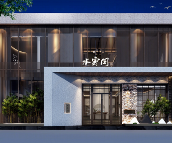 New Chinese Style Facade Element-ID:404335029