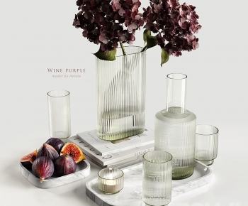 现代玻璃花瓶，果盆摆件-ID:624938967