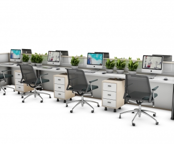 Modern Office Desk And Chair-ID:955836064