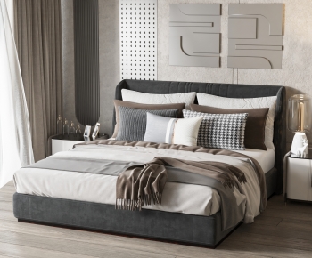 Modern Double Bed-ID:399197101