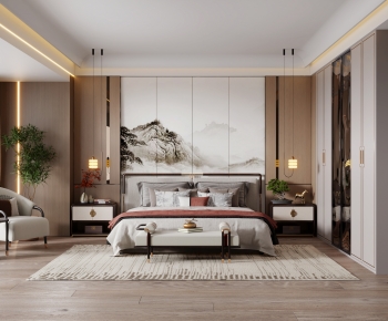 New Chinese Style Bedroom-ID:821255928