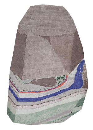 现代咖灰色石头图案地毯-ID:996360063