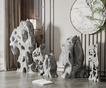 新中式假山石头雕塑摆件-ID:100572117