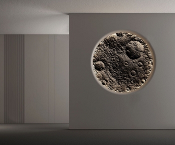现代月球浮雕沙发背景墙-ID:579999926