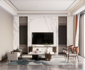 New Chinese Style A Living Room-ID:188028107